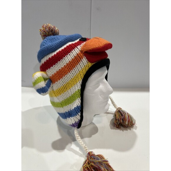 Kyber Outwear Rainbow Sock Monkey Knit Tassel Colorful Hat Fleece Lined - Picture 2 of 8